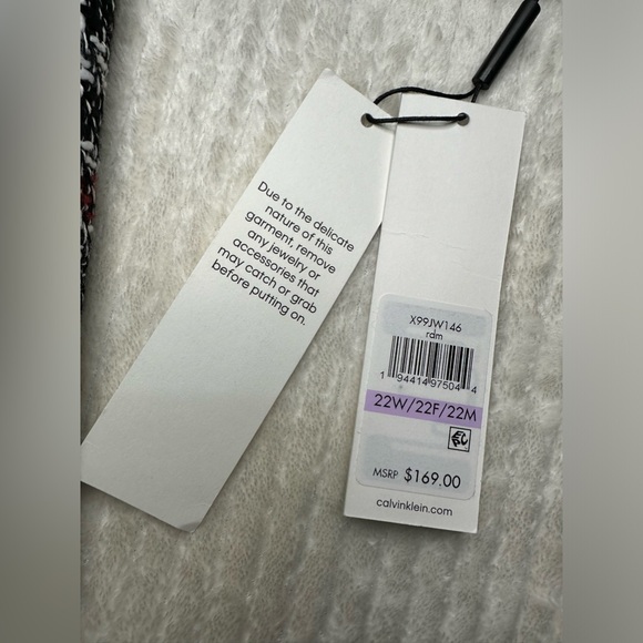 Calvin Klein NWT Wool Blend Tweed Plaid Topper Jacket Women’s Size 22W (2X) - Picture 7 of 12